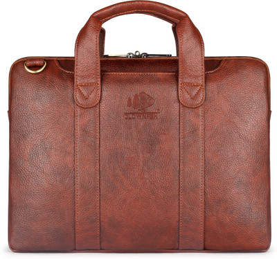 

The Clownfish Signature Series Medium Briefcase - For Men & Women(Tan)