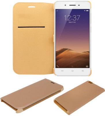ACM Flip Cover for VIVO Y55L(Golden, Cases with Holder, Artificial Leather) Flipkart