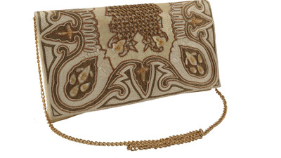 

Sunbeams Party Beige Clutch