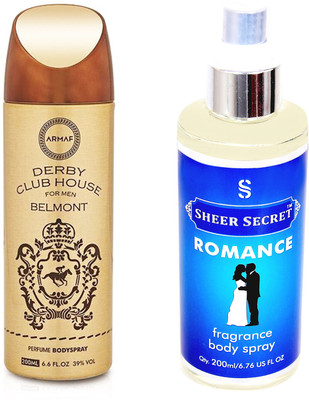 

Armaf DERBY CLUB BELMONT MEN 200 ML with SHEER SECRET ROMANCE 200 ML(Set of 2)