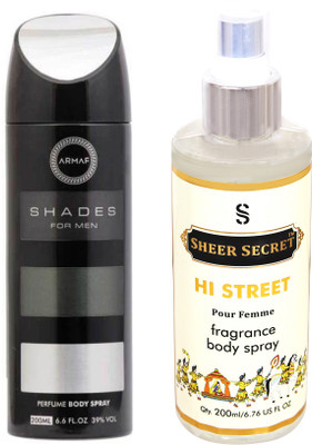 

Armaf SHADES MEN 200 ML with SHEER SECRET HI STREET WOMEN(Set of 2)