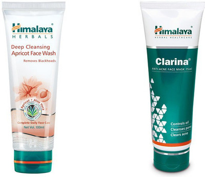 

Himalaya Deep Cleansing Apricot Face Wash , anti acne clarina face mask(Set of 2)