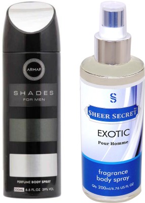 

Armaf SHADES MEN 200 ML with SHEER SECRET EXOTIC MEN 200 ML(Set of 2)