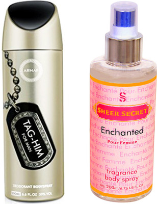 

Armaf TAG HIM MEN 200 ML with SHEER SECRET ENCHANTED WOMEN 200 ML(Set of 2)
