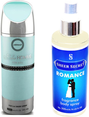 

Armaf BLUE HOMME MEN 200 ML with SHEER SECRET ROMANCE 200 ML(Set of 2)