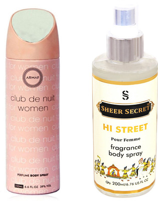

Armaf CLUB DE NUIT WOMEN 200 ML with SHEER SECRET HI STREET WOMEN(Set of 2)