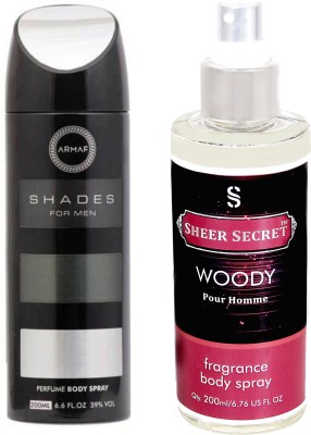 

Armaf SHADES MEN 200 ML with SHEER SECRET WOODY MEN 200 ML(Set of 2)