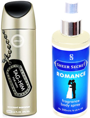 

Armaf TAG HIM MEN 200 ML with SHEER SECRET ROMANCE 200 ML(Set of 2)