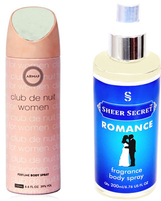 

Armaf CLUB DE NUIT WOMEN 200 ML with SHEER SECRET ROMANCE 200 ML(Set of 2)