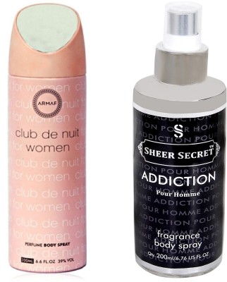 

Armaf CLUB DE NUIT WOMEN 200 ML with SHEER SECRET ADDICTION MEN 200 ML(Set of 2)