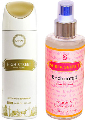 

Armaf HIGH STREET WOMEN 200 ML with SHEER SECRET ENCHANTED WOMEN 200 ML(Set of 2)