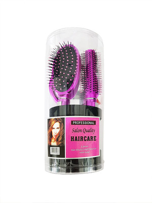 Kabello High Quality Hair Brush Combo Kit With Hand Mirror (Set Of 6 , Purple)(Set of 6)