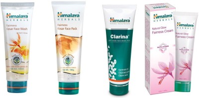 

Himalaya KESAR FACE WASH, KESAR PACK. FAIRNESS CREAM, clarina face mask(Set of 4)