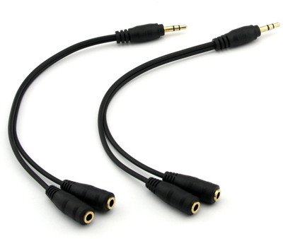 FOX MICRO Black 3.5mm Stereo Jack Y Splitter Cable Adapter Audio Auxiliary Cable 1 x Male to 2 x Female Connectors (Gold Plated)- Black(PACK OF 2 JACK CABLE )-FM Phone Converter(Android, iOS) FOX MICRO Black 3.5mm Stereo Jack Y Splitter Cable Adapter Audio Auxiliary Cable 1 x Male to 2 x Female Connectors (Gold Plated)- Black(PACK OF 2 JACK CABLE )-FM Phone Converter(Android, iOS)