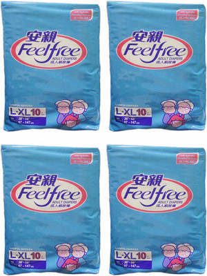 

Feelfree SET OF 4 PACKS, FOR WAIST SIZE 38"-58" INCHES Adult Diapers - L(40 Pieces)