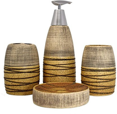 

Skywalk 4 Piece Ceramic Bathroom Accessory Set (Multicolor) Ceramic Bathroom Set(Pack of 4)