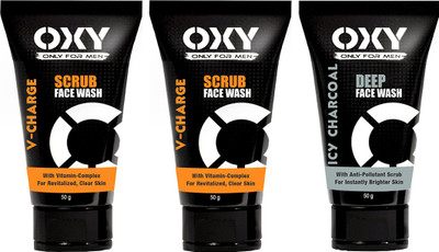 

OXY 2 V-charge Scrub Face Wash & 1 Icy charcoal Deep Face Wash(50 g)