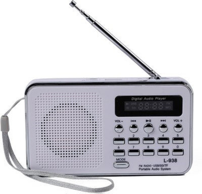 

CRETO latest best quality l938 fm radio support usb pendrive memory card and aux FM Radio(White)