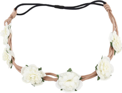 

Hair Drama Company Floral Tiara - White for Women and Girls Hair Band(White)
