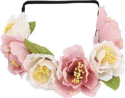 

Hair Drama Company Floral Tiara for Women and Girls Hair Band(Pink)