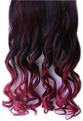 

Confidence 100% Original Curly Real Human Extension 1 Pcs With 5 Clips For Women & Girls 50 Grams (24 Inch, Black To Red Wine) Hair Extension