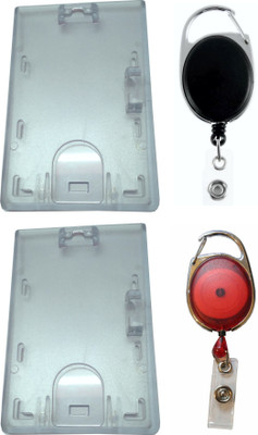 

TheFlauntStore Plastic ID Badge Holder(Pack of 4)