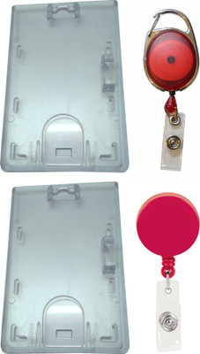 

TheFlauntStore Plastic ID Badge Holder(Pack of 4)