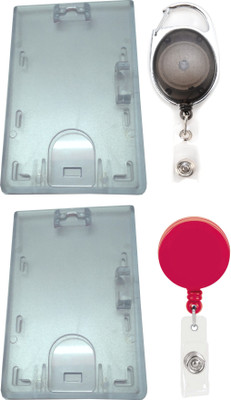 

TheFlauntStore Plastic ID Badge Holder(Pack of 4)