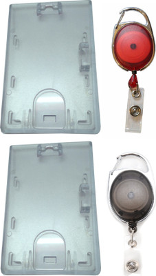 

TheFlauntStore Plastic ID Badge Holder(Pack of 4)