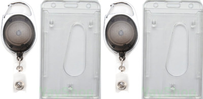 

TheFlauntStore Plastic ID Badge Holder(Pack of 4)