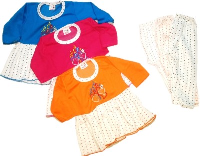 NewJainTraders Girls Casual Top Pyjama(Blue, Rani, Orange)