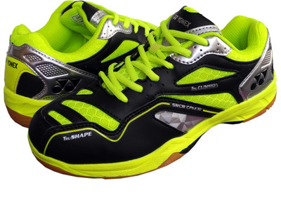 

Yonex Boys & Girls Lace Badminton Shoes(Black, Black/lime green