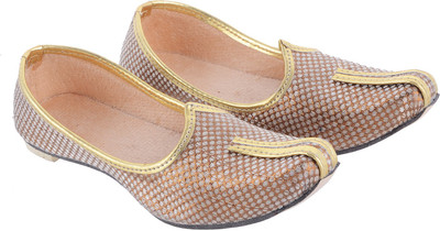 Little Palz Boys & Girls Slip on Mojaris(Gold