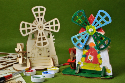Ugears Mill - 3D Coloring Model(Beige)