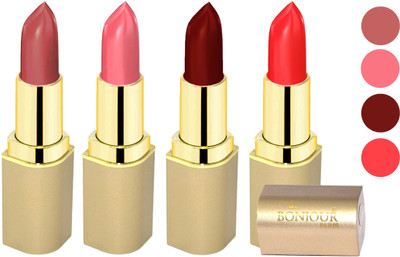 

Bonjour Paris Soft Creame Matte Lipstick(Light Mauve-Burnt Amber-Maroon-Sweet Red, 16.8 g)