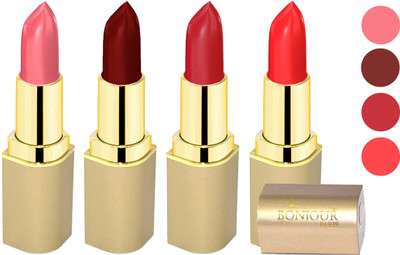 

Bonjour Paris Soft Creame Matte Lipstick(Burnt Amber-Maroon-Cherry-Light Red, 16.8 g)