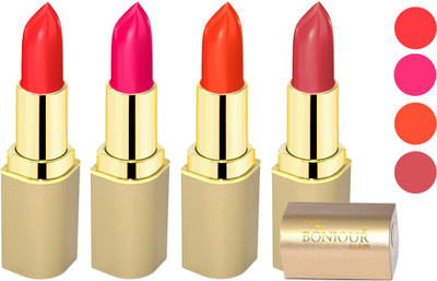

Bonjour Paris Soft Creame Matte Lipstick(Light Red-Hot Pink-Dark Orange-Mauve, 16.8 g)