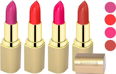 

Bonjour Paris Soft Creame Matte Lipstick(Purple-Light Red-Hot Pink-Orange, 16.8 g)