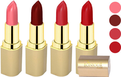 

Bonjour Paris Soft Creame Matte Lipstick(Burnt Amber-Maroon-Cherry-Dark Red, 16.8 g)