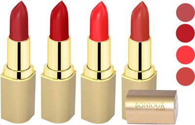 

Bonjour Paris Soft Creame Matte Lipstick(Brick-Dark Red-Sweet Red-Orange, 16.8 g)