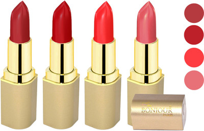 

Bonjour Paris Soft Creame Matte Lipstick(Brick-Dark Red-Sweet Red-Hot Mauve, 16.8 g)