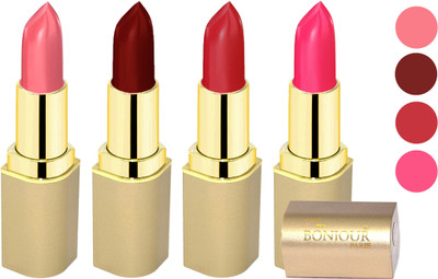 

Bonjour Paris Soft Creame Matte Lipstick(Burnt Amber-Maroon-Cherry-Pink, 16.8 g)