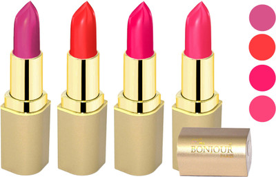 

Bonjour Paris Soft Creame Matte Lipstick(Purple-Light Red-Hot Pink-Pink, 16.8 g)