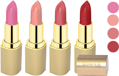 

Bonjour Paris Soft Creame Matte Lipstick(New Pink-Light Nude-Nude-Brick, 16.8 g)