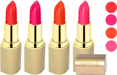

Bonjour Paris Soft Creame Matte Lipstick(Light Red-Hot Pink-Dark Orange-Pink, 16.8 g)
