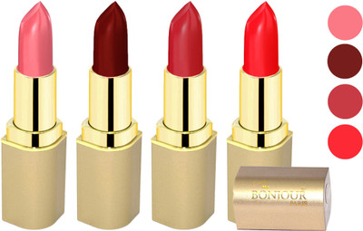 

Bonjour Paris Soft Creame Matte Lipstick(Burnt Amber-Maroon-Cherry-Red, 16.8 g)