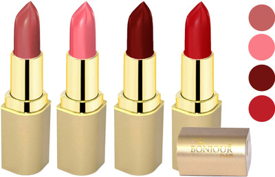 

Bonjour Paris Soft Creame Matte Lipstick(Light Mauve-Burnt Amber-Maroon-Dark Red, 16.8 g)