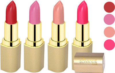 

Bonjour Paris Soft Creame Matte Lipstick(Cherry-New Pink-Light Nude-Pink, 16.8 g)