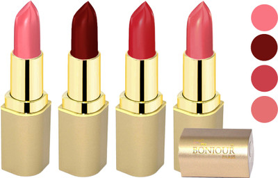 

Bonjour Paris Soft Creame Matte Lipstick(Burnt Amber-Maroon-Cherry-Hot Mauve, 16.8 g)