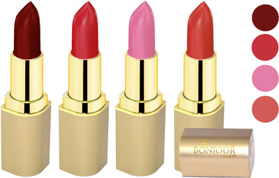 

Bonjour Paris Soft Creame Matte Lipstick(Maroon-Cherry-New Pink-Orange)